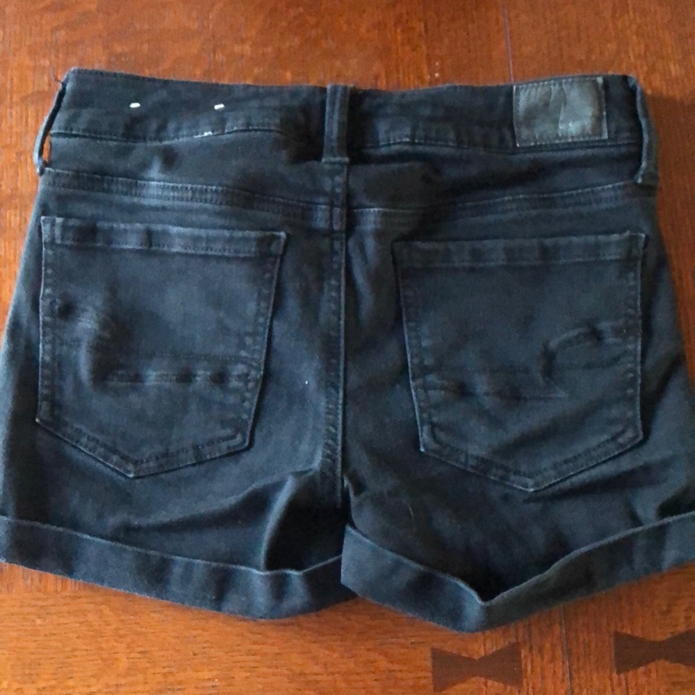 American Eagle black denim shorts